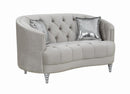 Avonlea Sloped Arm Tufted Loveseat Grey - NY Furniture Direct (NY)