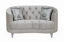 Avonlea Sloped Arm Tufted Loveseat Grey - NY Furniture Direct (NY)