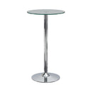 Abiline Glass Top Round Bar Table Chrome - NY Furniture Direct (NY)