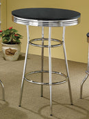 Theodore Round Bar Table Black and Chrome - NY Furniture Direct (NY)