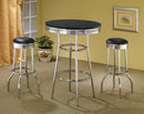 Theodore Round Bar Table Black and Chrome - NY Furniture Direct (NY)
