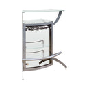 Dallas 2-shelf Home Bar Silver and Frosted Glass - NY Furniture Direct (NY)