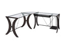 Monterey 3-piece L-shaped Computer Desk Set Cappuccino - NY Furniture Direct (NY)