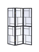 Damis 3-panel Folding Floor Screen Black and White - NY Furniture Direct (NY)