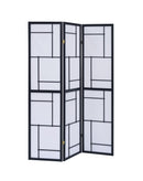 Damis 3-panel Folding Floor Screen Black and White - NY Furniture Direct (NY)
