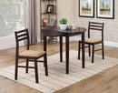 Bucknell 3-piece Dining Set with Drop Leaf Cappuccino and Tan - NY Furniture Direct (NY)
