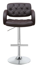 Brandi Adjustable Bar Stool Chrome and Brown - NY Furniture Direct (NY)