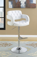Brandi Adjustable Bar Stool Chrome and White - NY Furniture Direct (NY)
