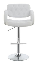 Brandi Adjustable Bar Stool Chrome and White - NY Furniture Direct (NY)