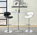 Edenton Upholstered Adjustable Height Bar Stools Black and Chrome (Set of 2) - NY Furniture Direct (NY)