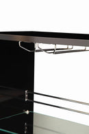 Adolfo 3-tier Bar Table Glossy Black and Clear - NY Furniture Direct (NY)