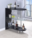 Adolfo 3-tier Bar Table Glossy Black and Clear - NY Furniture Direct (NY)