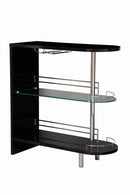 Adolfo 3-tier Bar Table Glossy Black and Clear - NY Furniture Direct (NY)