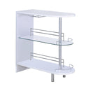 Adolfo 3-tier Bar Table Glossy White and Clear - NY Furniture Direct (NY)