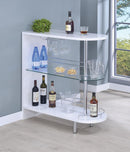 Adolfo 3-tier Bar Table Glossy White and Clear - NY Furniture Direct (NY)