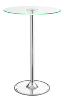 Thea LED Bar Table Chrome and Clear - NY Furniture Direct (NY)