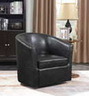 Turner Upholstery Sloped Arm Accent Swivel Chair Dark Brown - NY Furniture Direct (NY)