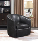 Turner Upholstery Sloped Arm Accent Swivel Chair Dark Brown - NY Furniture Direct (NY)