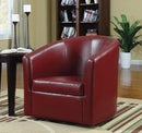 Turner Upholstery Sloped Arm Accent Swivel Chair Red - NY Furniture Direct (NY)