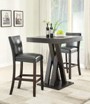 Freda Double X-shaped Base Square Bar Table Cappuccino - NY Furniture Direct (NY)