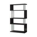 Emelle 4-tier Bookcase Black and Clear - NY Furniture Direct (NY)