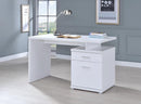 Irving 2-drawer Office Desk with Cabinet White - NY Furniture Direct (NY)