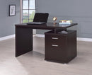 Irving 2-drawer Office Desk with Cabinet Cappuccino - NY Furniture Direct (NY)