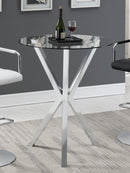 Denali Round Glass Top Bar Table Chrome - NY Furniture Direct (NY)