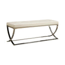 Walton Bench with Metal Base White and Chrome - NY Furniture Direct (NY)