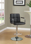 Palomar Adjustable Height Bar Stool Black and Chrome - NY Furniture Direct (NY)