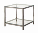 Trini End Table with Glass Shelf Black Nickel - NY Furniture Direct (NY)