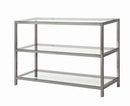 Trini Sofa Table with Glass Shelf Black Nickel - NY Furniture Direct (NY)
