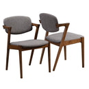 Malone Dining Side Chairs Grey and Dark Walnut (Set of 2) - NY Furniture Direct (NY)