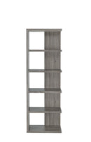 Harrison 5-tier Bookcase Weathered Grey - NY Furniture Direct (NY)