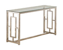 Merced Rectangle Glass Top Sofa Table Nickel - NY Furniture Direct (NY)
