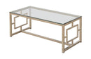 Merced Rectangle Glass Top Coffee Table Nickel - NY Furniture Direct (NY)