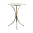 Eloise Round Accent Table with Curved Legs Chrome - NY Furniture Direct (NY)