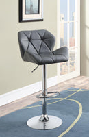 Berrington Adjustable Bar Stools Chrome and Grey (Set of 2) - NY Furniture Direct (NY)