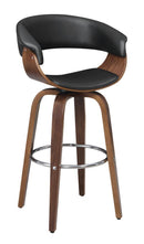 Zion Upholstered Swivel Bar Stool Walnut and Black - NY Furniture Direct (NY)