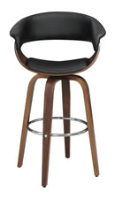 Zion Upholstered Swivel Bar Stool Walnut and Black - NY Furniture Direct (NY)
