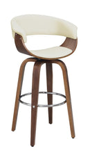 Zion Upholstered Swivel Bar Stool Walnut and Ecru - NY Furniture Direct (NY)