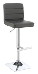 Bianca Upholstered Adjustable Bar Stools Grey and Chrome (Set of 2) - NY Furniture Direct (NY)