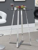 Zanella Glass Top Bar Table Chrome - NY Furniture Direct (NY)