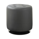 Bowman Round Upholstered Ottoman Grey - NY Furniture Direct (NY)