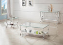 Saide Square End Table with Mirrored Shelf Chrome - NY Furniture Direct (NY)