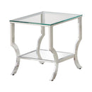 Saide Square End Table with Mirrored Shelf Chrome - NY Furniture Direct (NY)