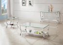 Saide Rectangular Coffee Table with Mirrored Shelf Chrome - NY Furniture Direct (NY)