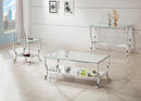 Saide Rectangular Sofa Table with Mirrored Shelf Chrome - NY Furniture Direct (NY)