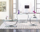 Danville U-shaped Sofa Table Chrome - NY Furniture Direct (NY)