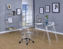 Amaturo Office Chair with Casters Clear and Chrome - NY Furniture Direct (NY)